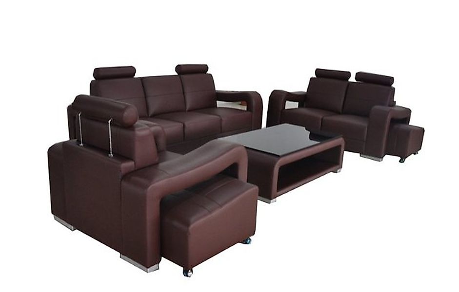 JVmoebel Sofa Braune luxus Sofagarnitur 3+2+1 Sitzer Polstermöbel Stilvoll günstig online kaufen