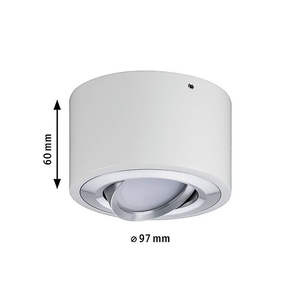 Paulmann LED-Deckenleuchte Argun, weiß, Ø 10 cm, Metall günstig online kaufen