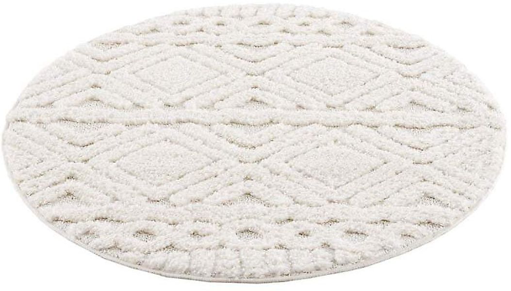 Carpet City Hochflor-Teppich "Focus 3382" rund 20 mm Höhe Boho-Teppich, Hoc günstig online kaufen
