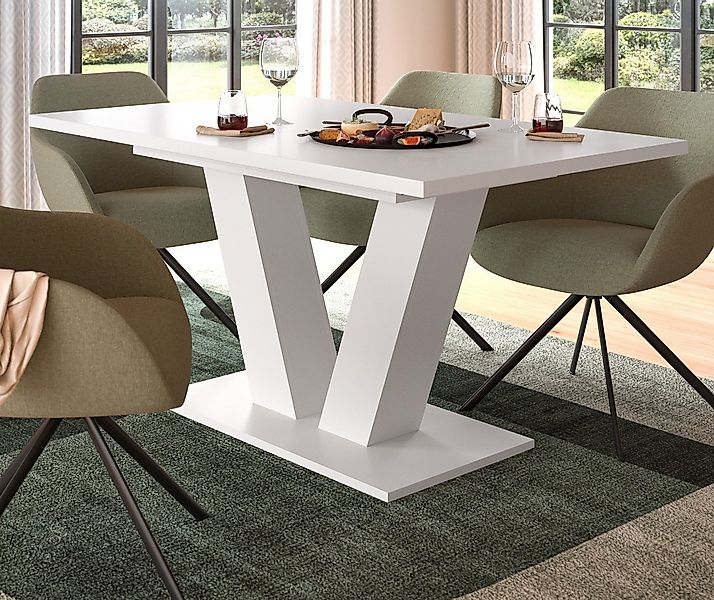 Inn.Furn Esstisch Home-X (Küchentisch in weiß, ausziehbar 150 - 190 cm), 2 günstig online kaufen