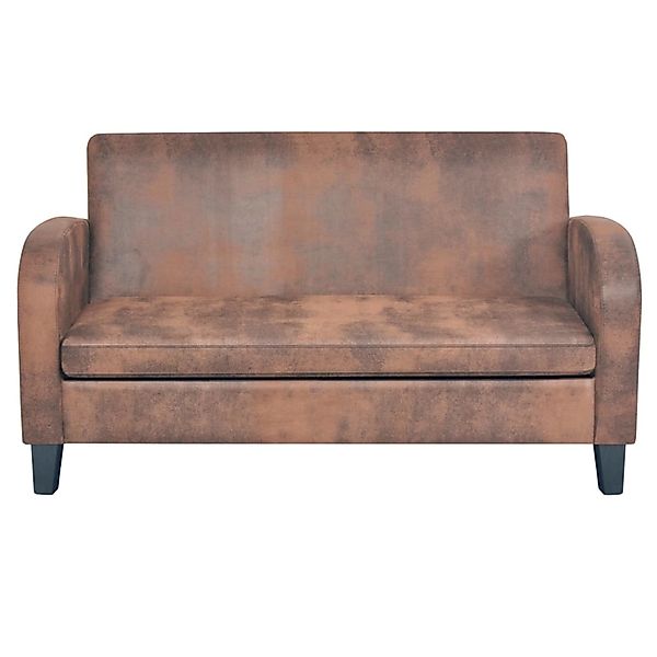 vidaXL 2-Sitzer Sofa Künstliches Veloursleder Braun günstig online kaufen
