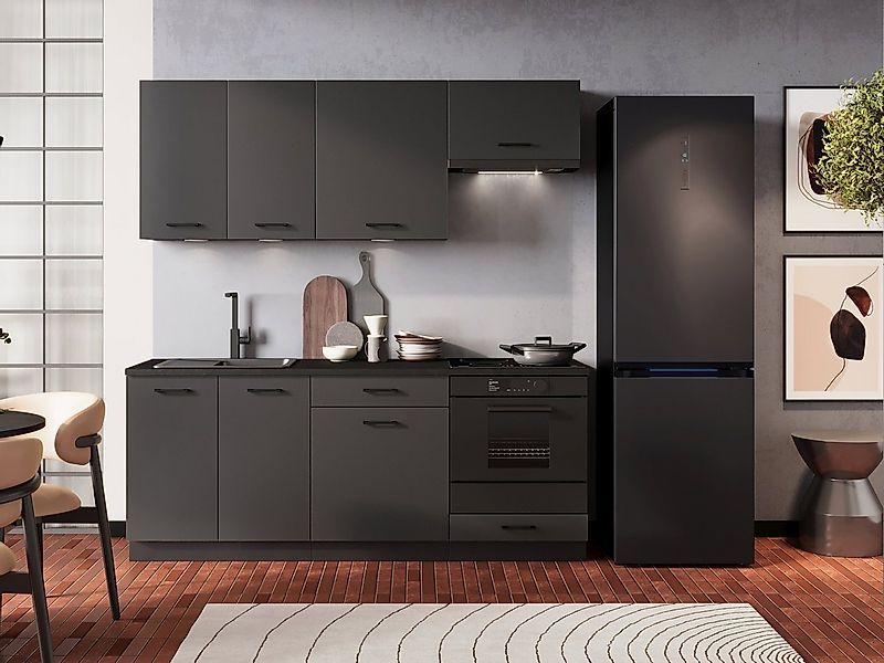 Möbel für Dich Küchenzeile Moderne Einbauküche ANIKA 200 cm, 6-teilig günstig online kaufen