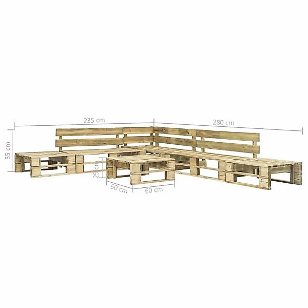 6-tlg. Garten-sofagarnitur Aus Paletten Holz günstig online kaufen