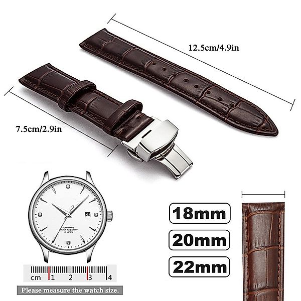 Jibenhome Wechselarmband Leder Uhrenarmband mit Geschenkbox,Edelstahl-Schna günstig online kaufen