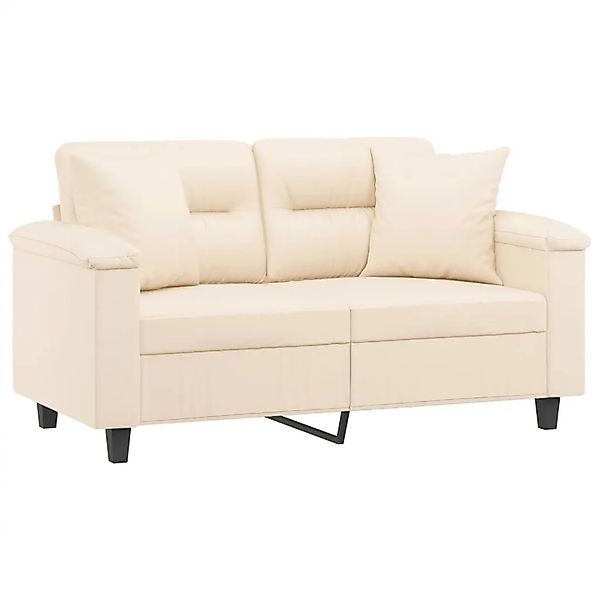 vidaXL 2-Sitzer-Sofa mit Kissen Beige 120 cm Mikrofasergewebe 3200970 günstig online kaufen