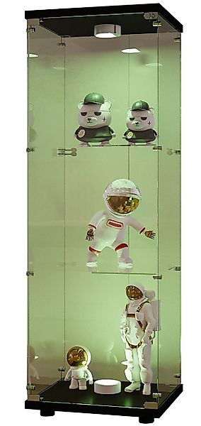 FUROKOY Glasvitrine Vitrinenschrank mit Glastüren Beleuchtung günstig online kaufen