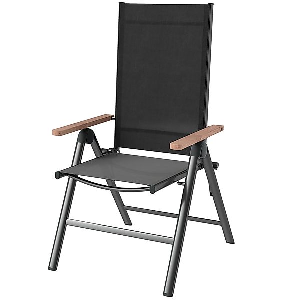 Outsunny Gartenstuhl aus Stahl Klappstuhl mit Armlehnen klappbar Balkonstuh günstig online kaufen