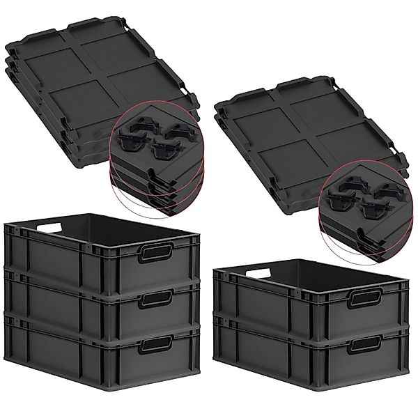 PROREGAL SuperSparSet 5x Eurobox Nextgen Color Mit Auflagedeckel HxBxT 17x4 günstig online kaufen