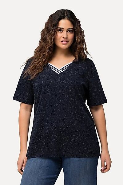 Ulla Popken T-Shirt T-Shirt Noppen Zierbänder günstig online kaufen