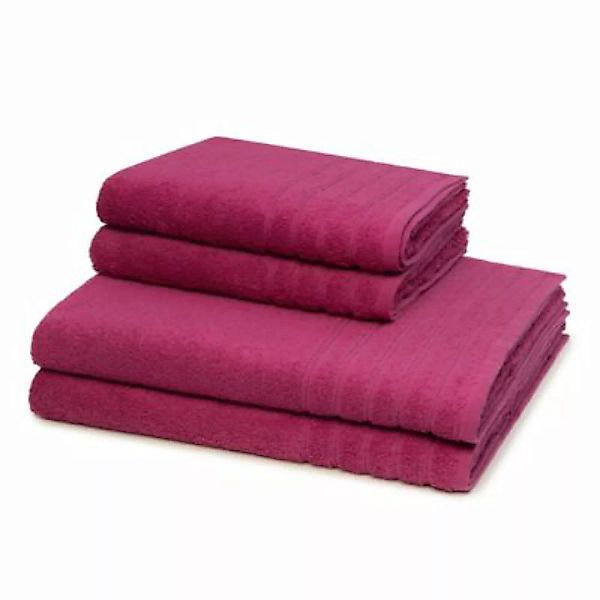 wewofashion® 2 X Handtuch 2 X Duschtuch - im Set AIDA Handtücher lila günstig online kaufen