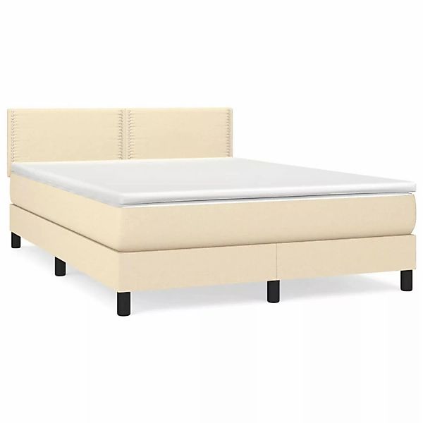 vidaXL Boxspringbett mit Matratze Creme 140x200 cm Stoff1389460 günstig online kaufen