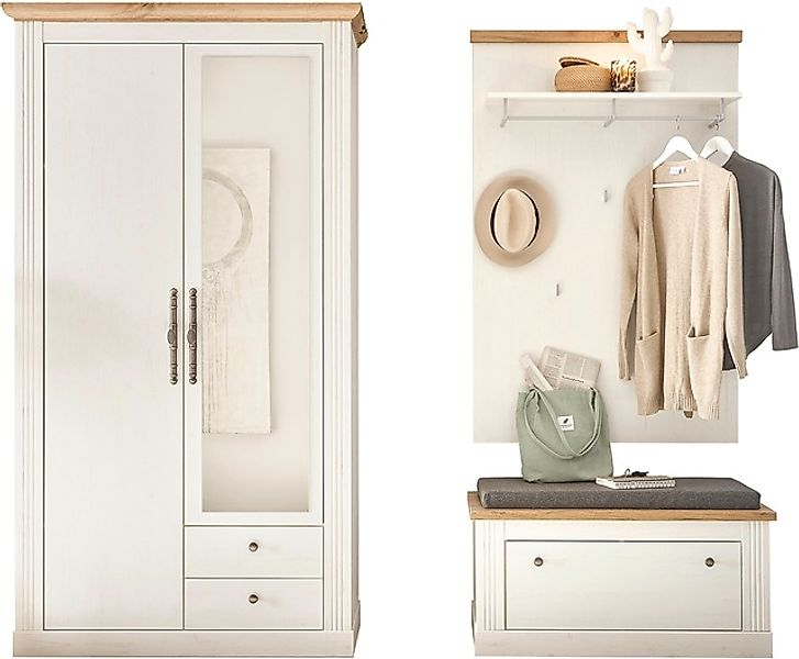 Home affaire Garderoben-Set "WESTMINSTER TOPSELLER", (3 St., Schuhbank, Pan günstig online kaufen