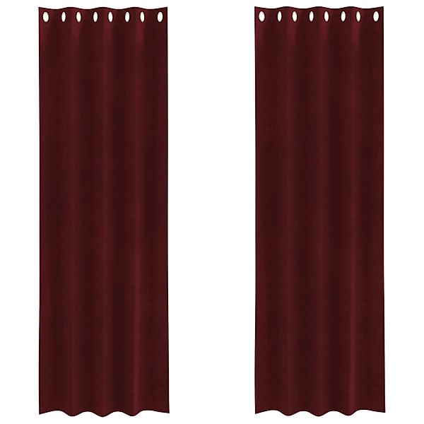 vidaXL Vorhänge 2 Stk Weinrot 140 x 260 cm Samt 4107302 günstig online kaufen