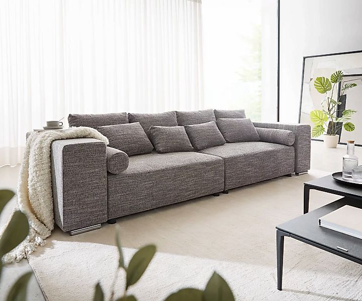 DELIFE Big-Sofa Marbeya, Hellgrau 290x110 cm mit Schlaffunktion Big-Sofa günstig online kaufen