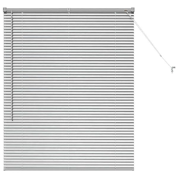 vidaXL Balkenjalousien mit Vorhängen Silber 130 x 100 cm Aluminium 42005897 günstig online kaufen