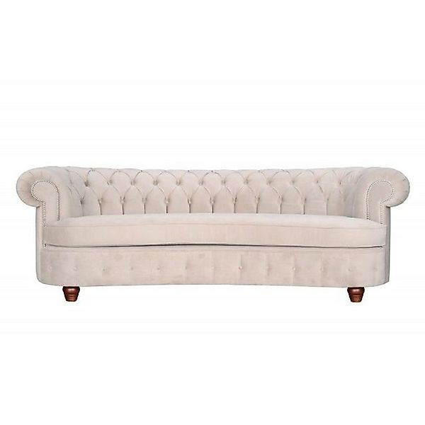 JVmoebel Chesterfield-Sofa Beige Halbrunde Couch luxus 3-Sitzer Sofa Textil günstig online kaufen