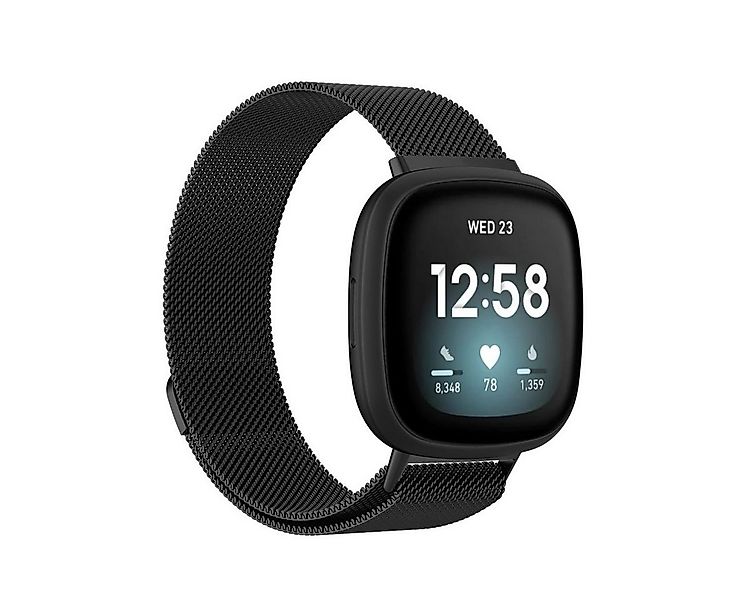 Wigento Smartwatch-Armband Für Fitbit Versa 4 + 3 / Sense 1+ 2 Magnet Metal günstig online kaufen