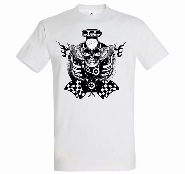 Youth Designz T-Shirt Motor Schädel Herren Shirt mit trendigem Frontprint günstig online kaufen
