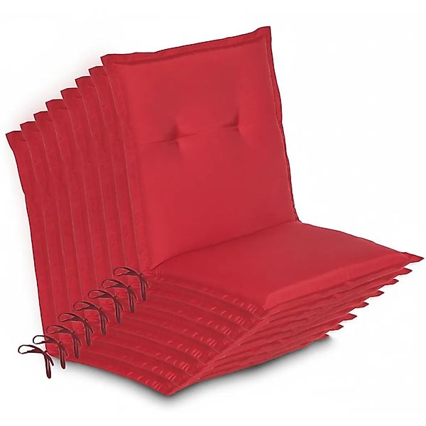 Beautissu 8er Set Niedriglehner Auflage Gartenstuhl Loft NL 100x50x6cm Rot günstig online kaufen