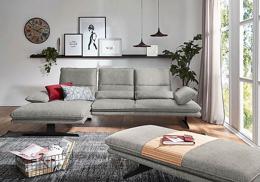 W.SCHILLIG Ecksofa »broadway, Designsofa mit tollem Sitzkomfort«, Sitztiefe günstig online kaufen