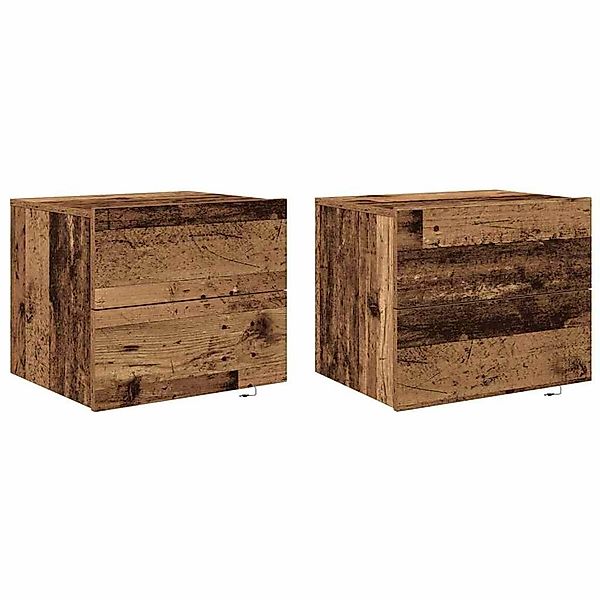 vidaXL Wandmontierter Nachtschrank 2 Stk Altholz 50 x 39 x 41 cm 863073 günstig online kaufen