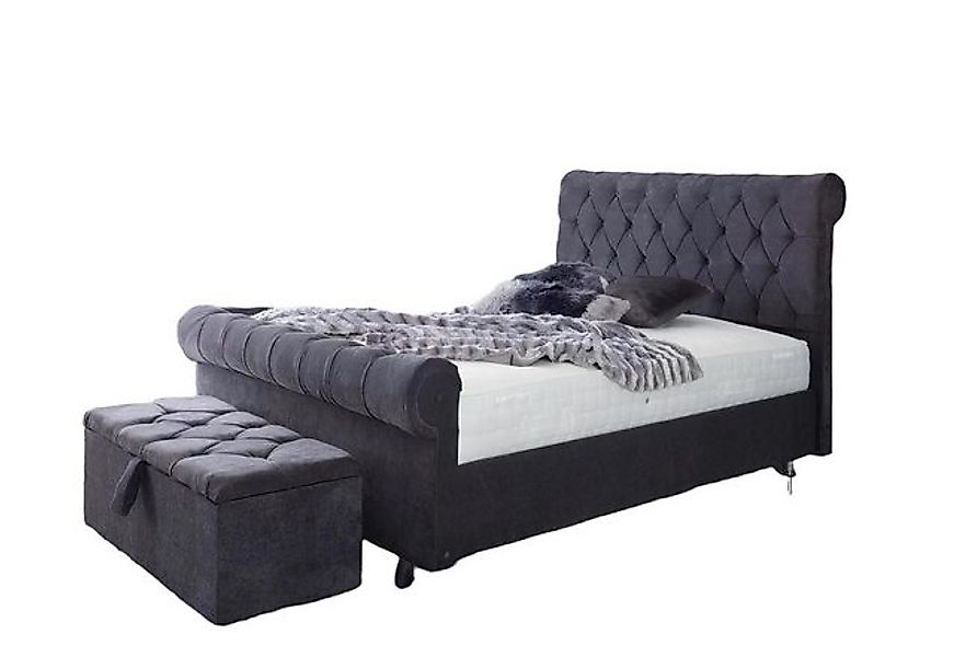 Xlmoebel Bett Luxuriöses Textilbett im Chesterfield-Design für das Schlafzi günstig online kaufen