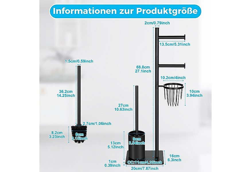 PRIISF Handtuchhaken Toilettenpapierhalter WC-Garnitur m/ Toilettenbürste b günstig online kaufen