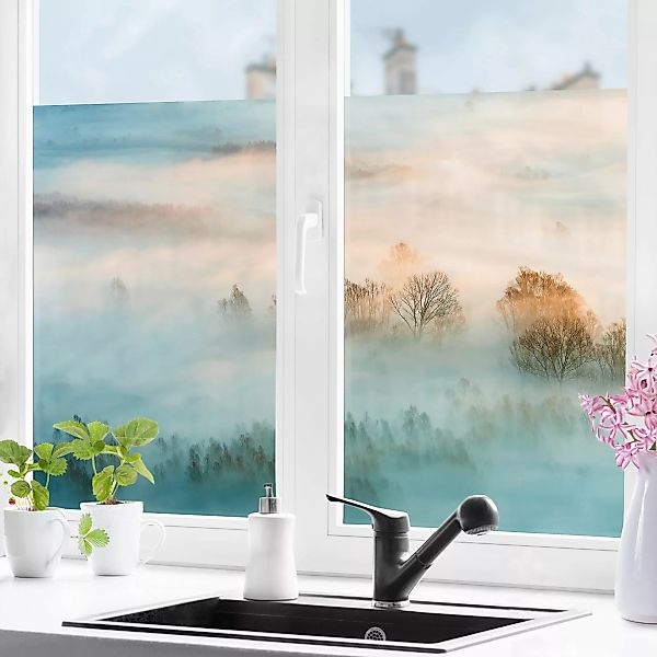 Fensterfolie Nebel bei Sonnenaufgang günstig online kaufen