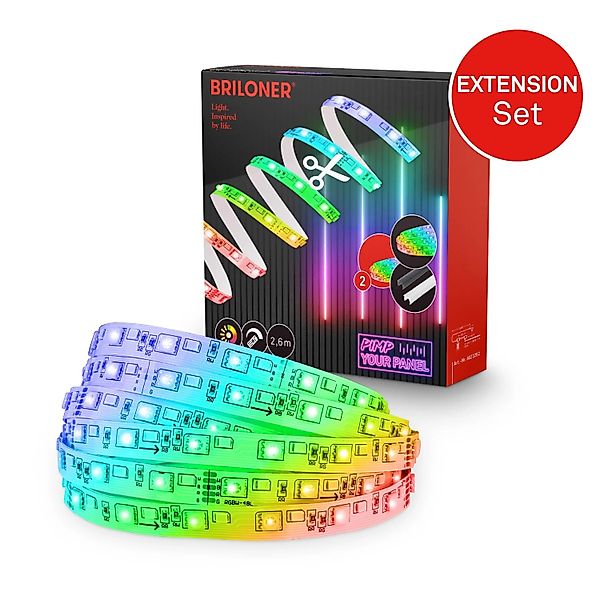 Briloner LED Band Pimp your Panel Ergänzungs-Set RGB+W Dimmbar 2,6 m Weiß günstig online kaufen