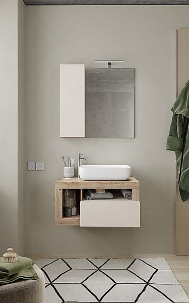 welltime Badmöbel-Set »Hamburg, Badezimmerset 2tlg. Breite 79 cm, Badmöbel, günstig online kaufen