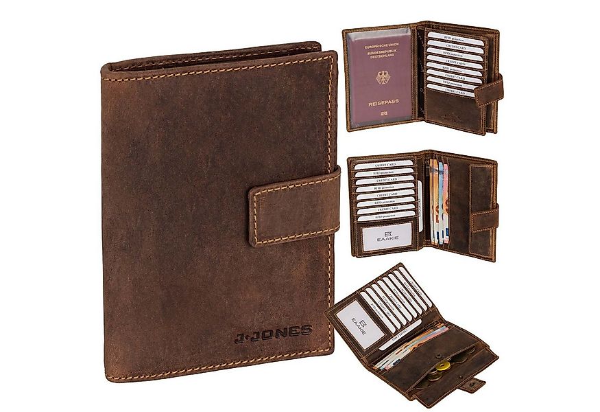 J.Jones Geldbörse Herren Leder Brieftasche RFID große Geldbörse Reisepass G günstig online kaufen