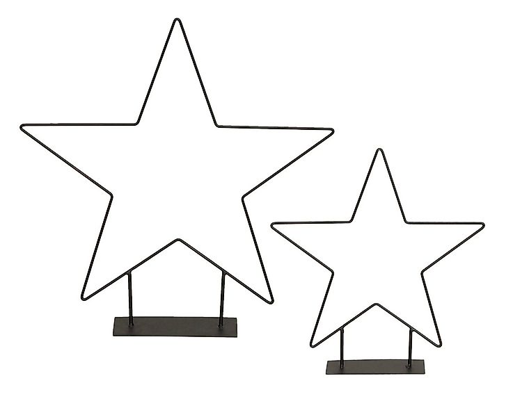 Spetebo Dekoobjekt Metall Stern Aufsteller 2er Set schwarz - 40 / 30 (2er S günstig online kaufen