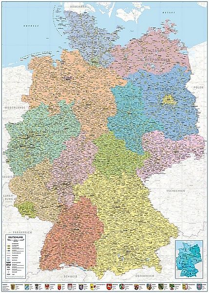 Close Up Poster Deutschlandkarte XXL Poster Politische Landkarte 100x140 10 günstig online kaufen