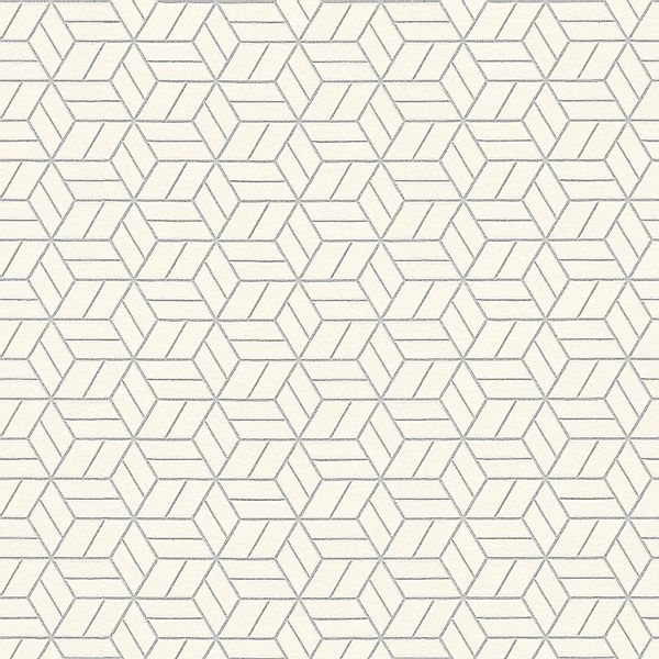 PROFHOME 369203-GU Grafik Tapete Geometrisch glänzend Silber Grau Weiß 0,53 günstig online kaufen