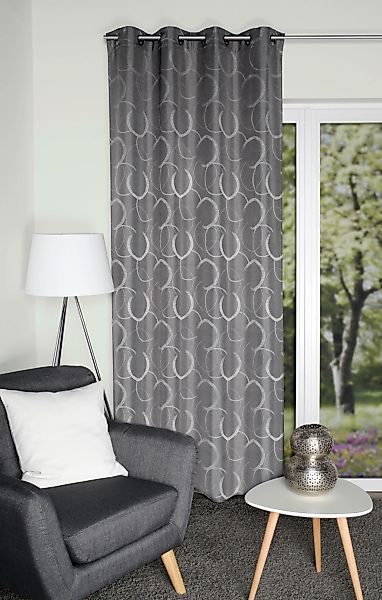 HOME WOHNIDEEN Vorhang "ENOLA" Ösenschal mit Jacquardmusterung günstig online kaufen
