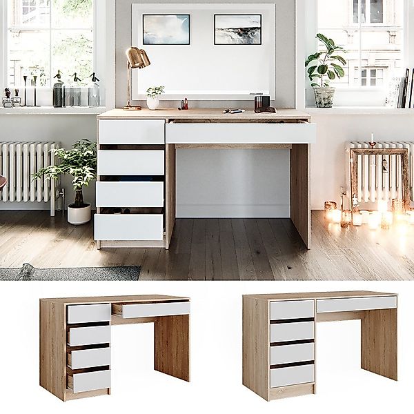 Vicco Schminktisch Sherry, Weiß/Sonoma, 120 cm günstig online kaufen