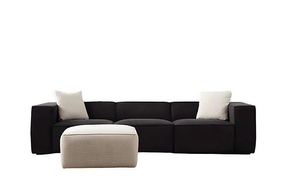 Xlmoebel 4-Sitzer Luxuriöses 4-Sitzer Stoffsofa-Set in Schwarz und Weiß mit günstig online kaufen