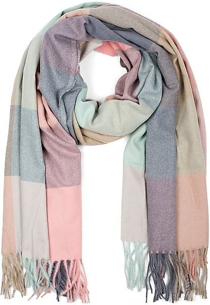 styleBREAKER Modeschal Weicher karierter Schal mit Fransen, (1-St) günstig online kaufen