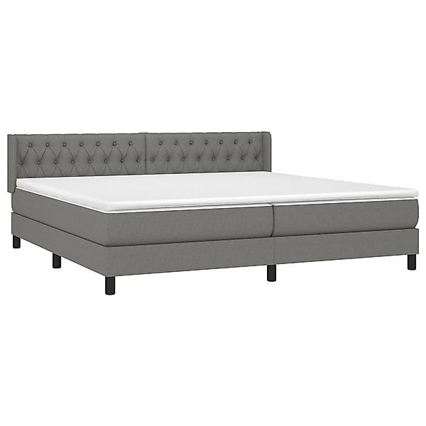 vidaXL Bett Boxspringbett mit Matratze Dunkelgrau günstig online kaufen