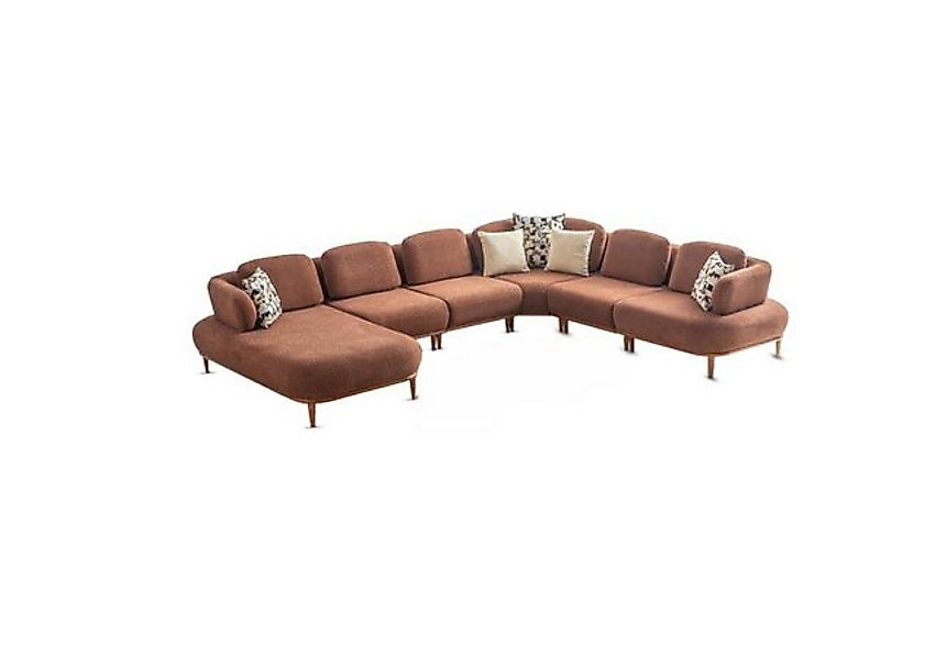 Xlmoebel Sofa Luxuriöses Sofa in U-Form in hellem Braun vom Designer für da günstig online kaufen