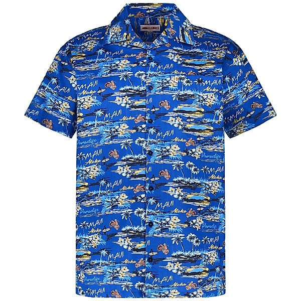 Kamro Freizeithemd mit Allover-Muster Farbe blau Größe: 12XL günstig online kaufen