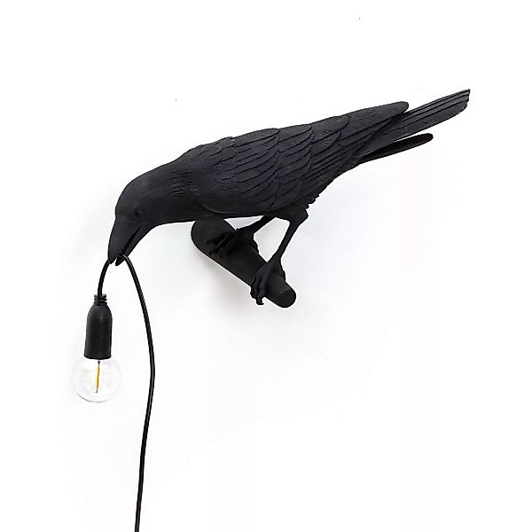 Wandleuchte mit Stromkabel Bird Looking plastikmaterial schwarz / Wandleuch günstig online kaufen
