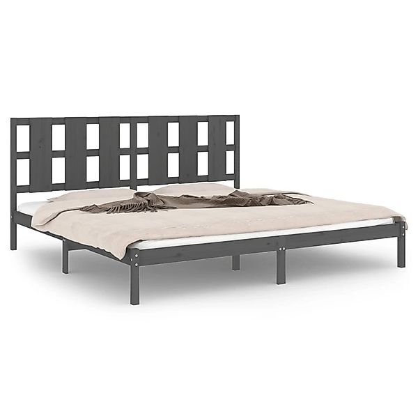 Vidaxl Massivholzbett Grau Kiefer 200x200 Cm günstig online kaufen