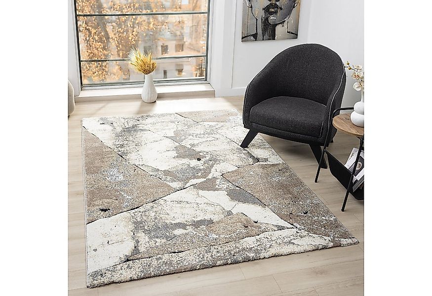 Vimoda Teppich Kurzflor Modern, Marmor Motiv Weich & dicht, Rechteckig, Höh günstig online kaufen