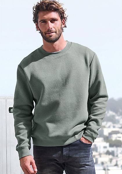 John Devin Sweatshirt, Langarm, Sweatshirt mit Struktur, Rundhals, Baumwoll günstig online kaufen