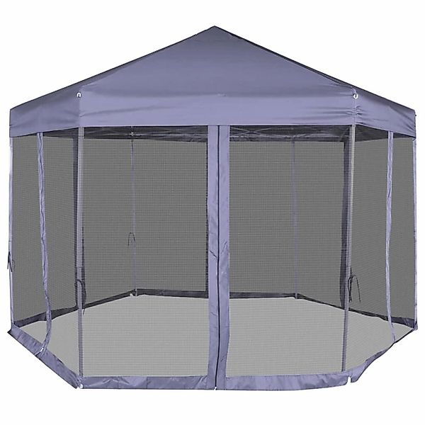 vidaXL Hexagonal Pop-Up Zelt mit 6 Seitenwänden Dunkelblau 3,6x3,1 m günstig online kaufen