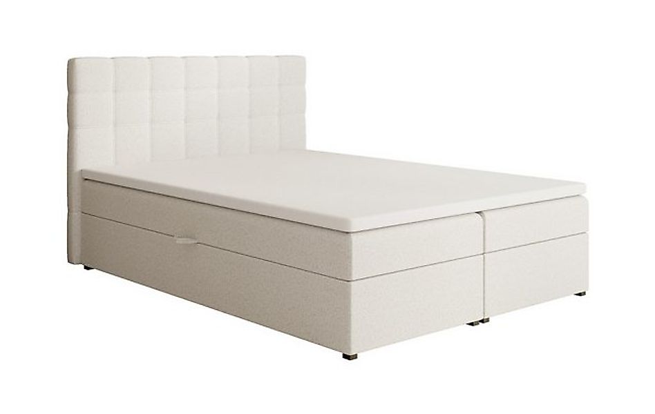 Beautysofa Boxspringbett Kontinentales mit Bettkasten TOPIQ BOUCLÉ (mit FED günstig online kaufen
