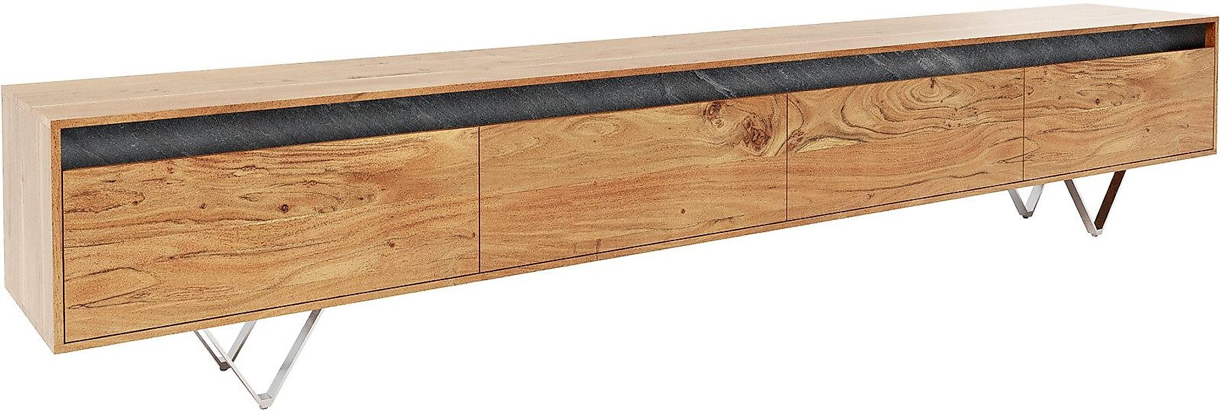 DELIFE Lowboard Stonegrace, Akazie Natur Schiefer günstig online kaufen