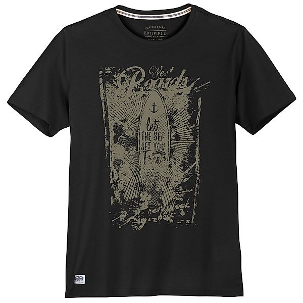 redfield Rundhalsshirt Redfield Übergrößen T-Shirt Vintageprint günstig online kaufen