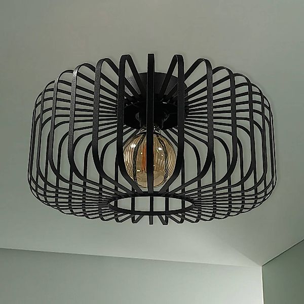 Deckenleuchte Niko, schwarz, Ø 39 cm, Metall, E27 günstig online kaufen